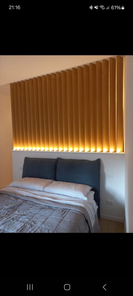 sponda letto su misura legno led